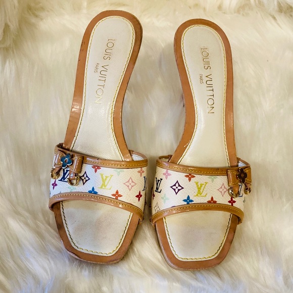 Louis Vuitton Heels Sandals Shoes Sandals Size 7.5 - Picture 3 of 7